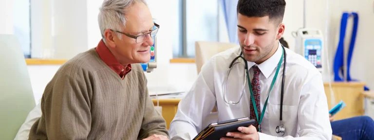 Doctor explaining medical options with patient